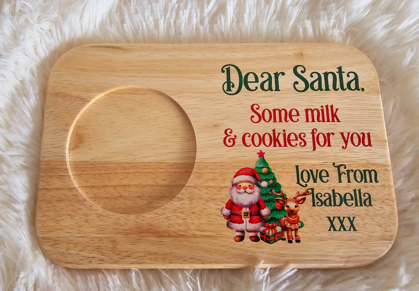 Personalised Santa Treat Board / Christmas Eve board / Milk & Cookies Board