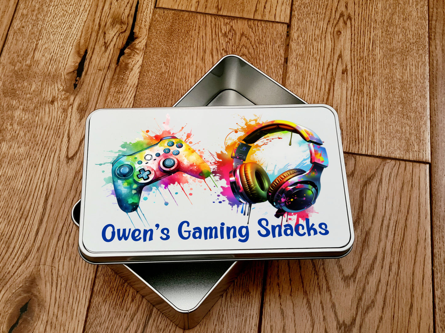 Personalised Gaming Snacks Treat Tin