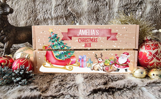 Personalised Wooden Christmas Crate