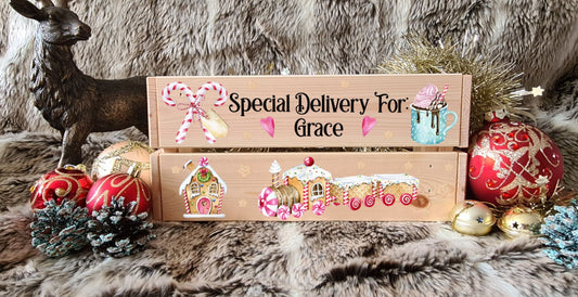 Personalised Wooden Christmas Crate