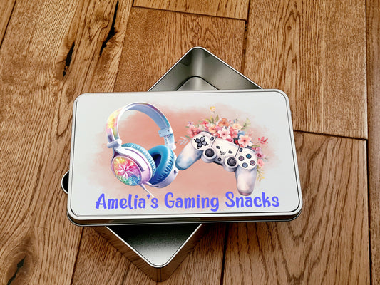 Personalised Gaming Snacks Treat Tin