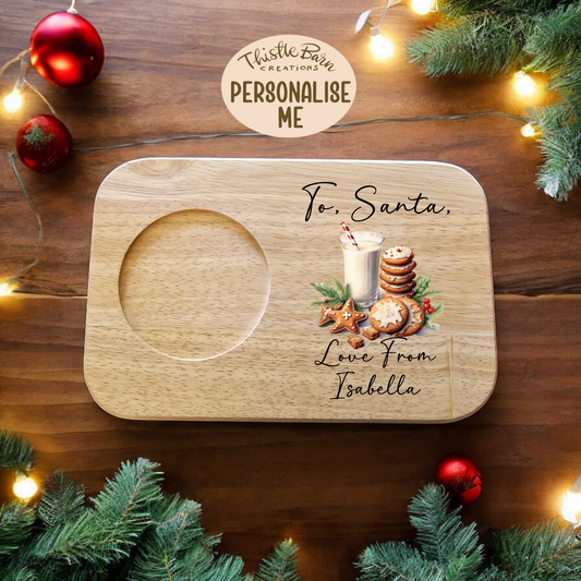 Personalised Santa Treat Board / Christmas Eve board / Milk & Cookies Board