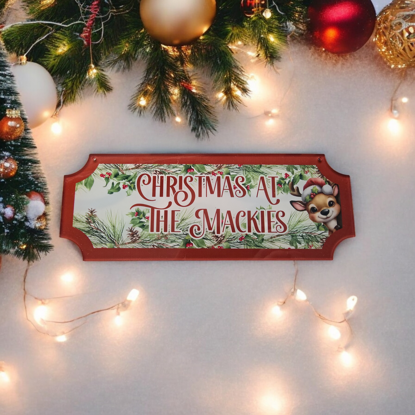 Christmas at the .... Personalised hanging sign