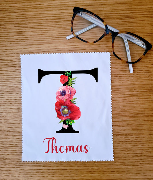 Personalised Poppies Glasses Cloth